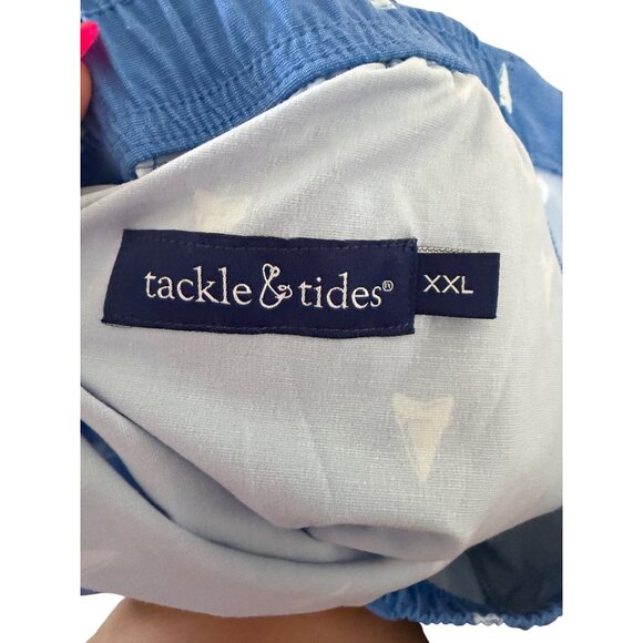 TACKLE & TIDE Men’s Blue Sharktooth Swim Shorts Size XXL - Picture 3 of 9